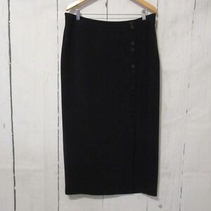 Planet By Lauren G Skirt US 14 UK 16 Black Minimalist Lagenlook Quiet Luxury